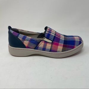 DANSKO Belle Madras Plaid Fabric Slip On Sneakers Size 41